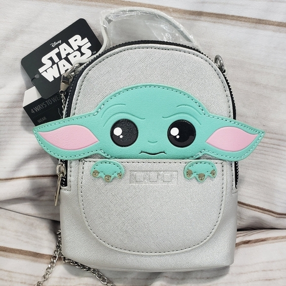 Bioworld Mandalorion Grogu The Child Convertible Crossbody Wristlet Belt Bag New - Picture 2 of 15